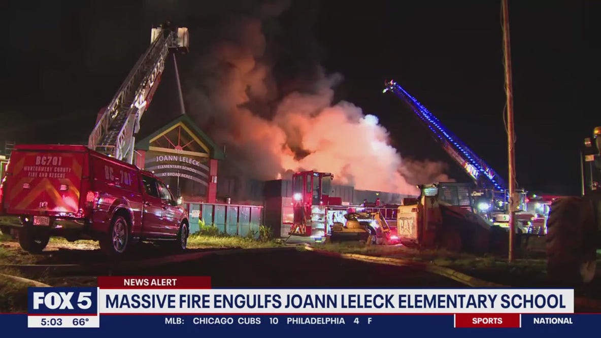 Flames, smoke persist as fire at vacant Silver Spring elementary school continues to burn